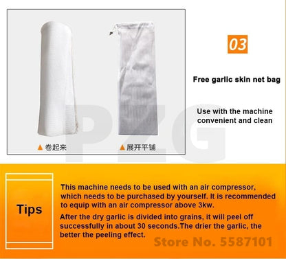 Pneumatic Table-Top Garlic Peeling Separating Machine Garlic Peeler Garlic Skin Removing Machine For Restaurant