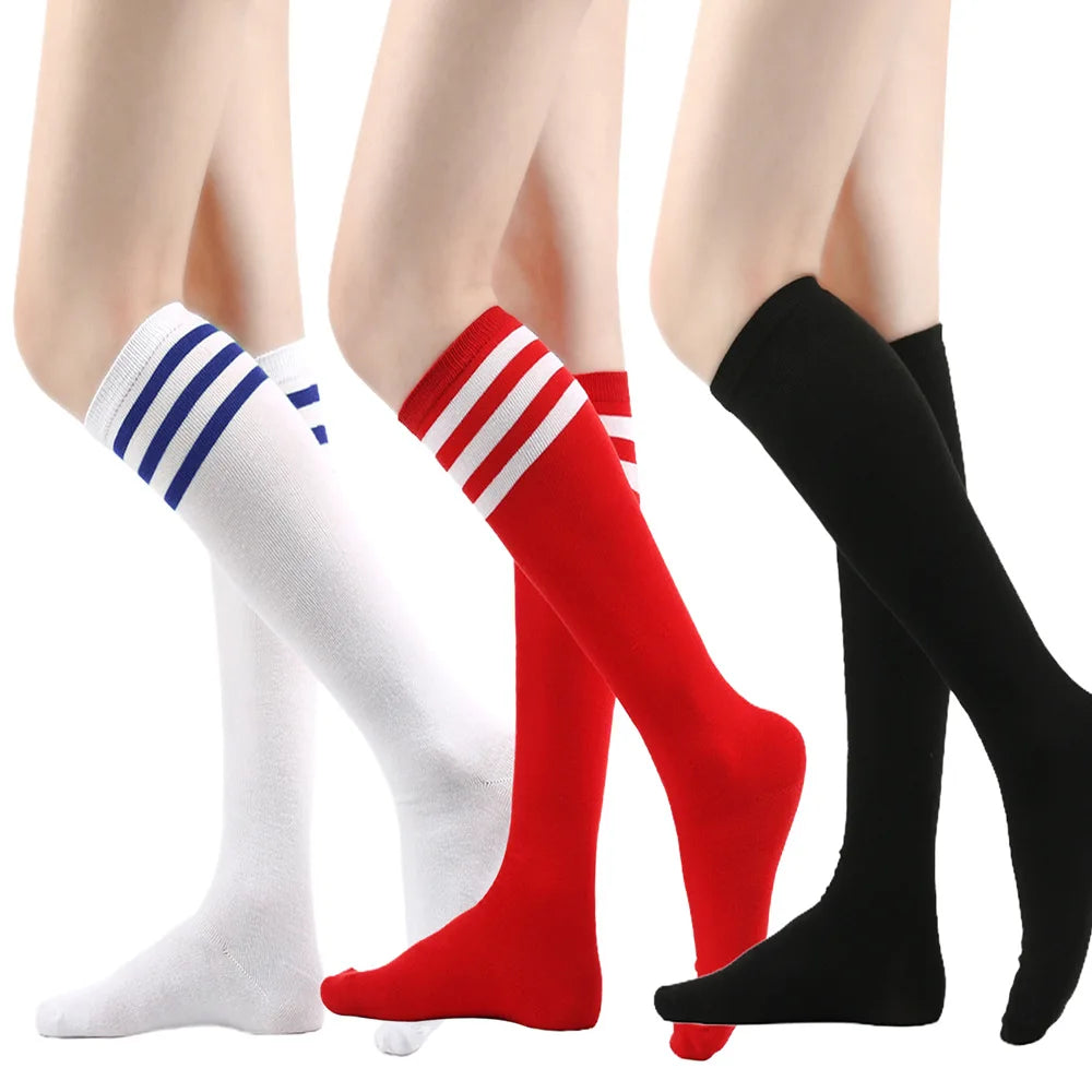 Middle Tube Sock Women Striped Knee High Ladies Japanese Harajuku College Style Cotton Summer Calf Sock Black White Female Gift