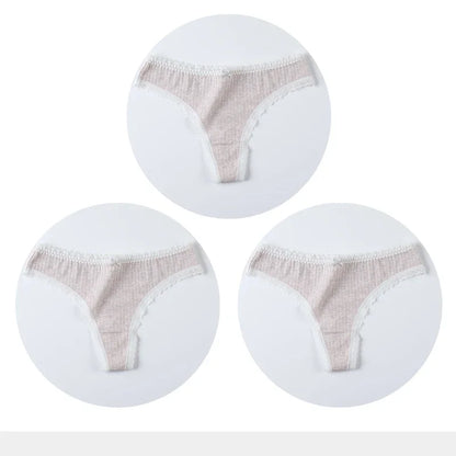 3 Pcs/Set Women Panties G-String Underwear Fashion Thong Sexy Cotton Panties Ladies G-string Soft Lingerie Solid Low Rise Panty