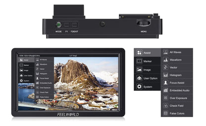 FEELWORLD FW568S 6 Inch 1920X1080 IPS FHD LCD Panel On Camera Field  Monitor 3G SDI 4KHDMI Input Output  for Youtube Gimbal Rig