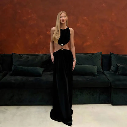 2026 Summer Fashion New Women's Elegant Design Dress Two Piece Set Sleeveless Top Slimming High Waist Long Dress Set