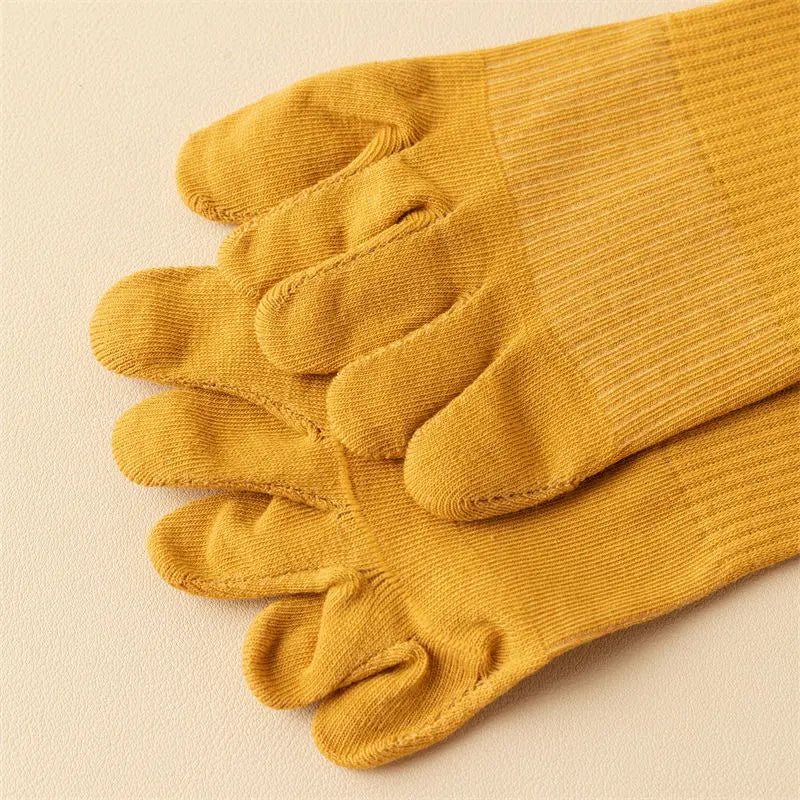New Women Knee High Toe Socks Soft Lady Girls Breathable Comfortable Solid Color Cute Long Sock For Women