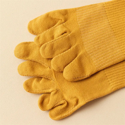 New Women Knee High Toe Socks Soft Lady Girls Breathable Comfortable Solid Color Cute Long Sock For Women