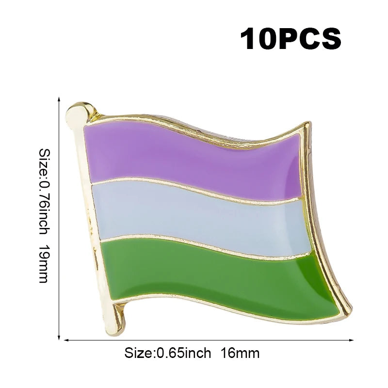 10pcs a lot Philadelphia Pride Badges LGBT Pin Metal Rainbow Badge Pins Gay Pride Lapel Pinback