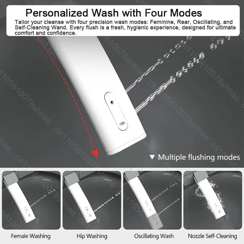 Smart Toilet Intelligent Bidet Seat with Heated Seat Foam Shield Automatic Lid  Self-Cleaning No Water Pressure Limit One Piece