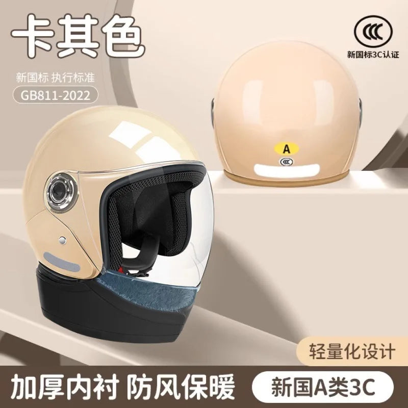 Motorcycle Electric Bicycle Men's and Women's Universal Safety Helmet Winter All Season Universal Half Helmet helm motorcycle