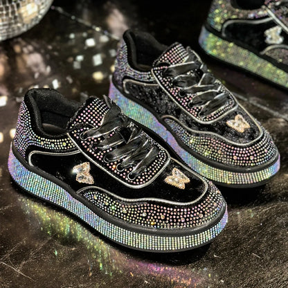 Luxury Designer Women Sneakers Outdoor Platform Female Sneakers Women Fashion Luxury Rhinestone Ladies Shoes Zapatos De Mujer
