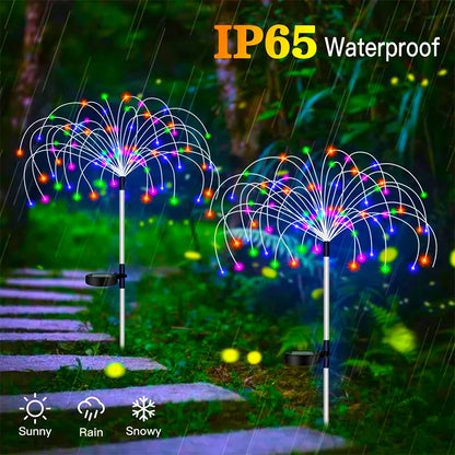 Solar LED Firework Fairy Lights, Waterproof, Garden Decoration, Lawn, Pathway, Solar Lamp, Outdoor Light