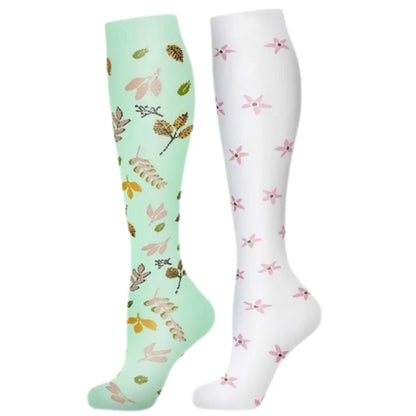 2Pairs New Cat Compression Socks Knee High 20-30 Mmhg Fit Medical Edema Diabetes Varicose Veins Running Compression Sports Socks