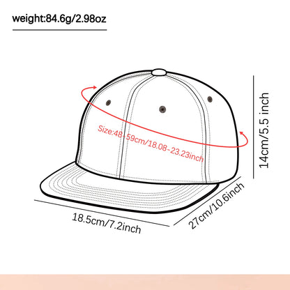 1PC unisex adjustable Snapback baseball cap, flat-brim and color-blocked hip-hop cap, suitable for both men and women