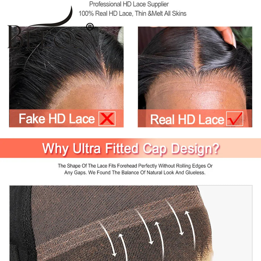 Water Wave 9x6 Ultra Fitted Glueless Wig Human Hair Ready To Wear 34in 250% Real HD Lace Human Hair Lace Frontal Wig Pre Plucked