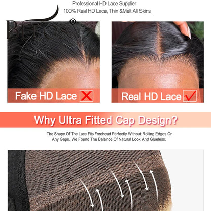 Water Wave 9x6 Ultra Fitted Glueless Wig Human Hair Ready To Wear 34in 250% Real HD Lace Human Hair Lace Frontal Wig Pre Plucked