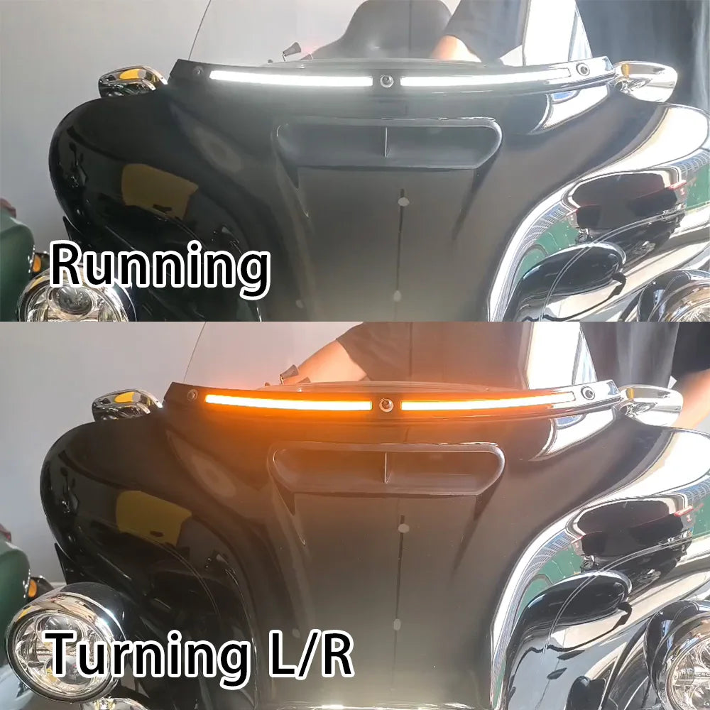 Motorcycle Windshield Trim Light With Gentle Grow For Harley Davidson Touring 2014-2023 Aluminum Alloy