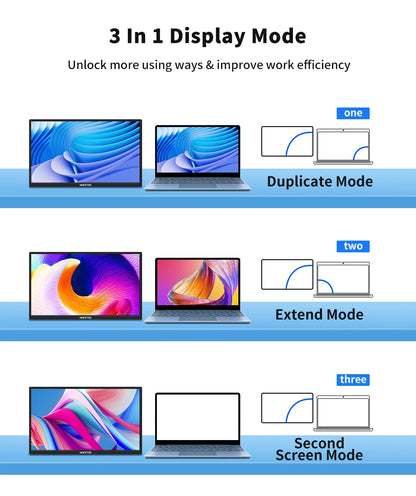 HGFRTEE 18.5inch Portable Monitor 120Hz RGB100% With VESA Hole & Back bracket Laptop Extended Display ADS-IPS HDR Screen