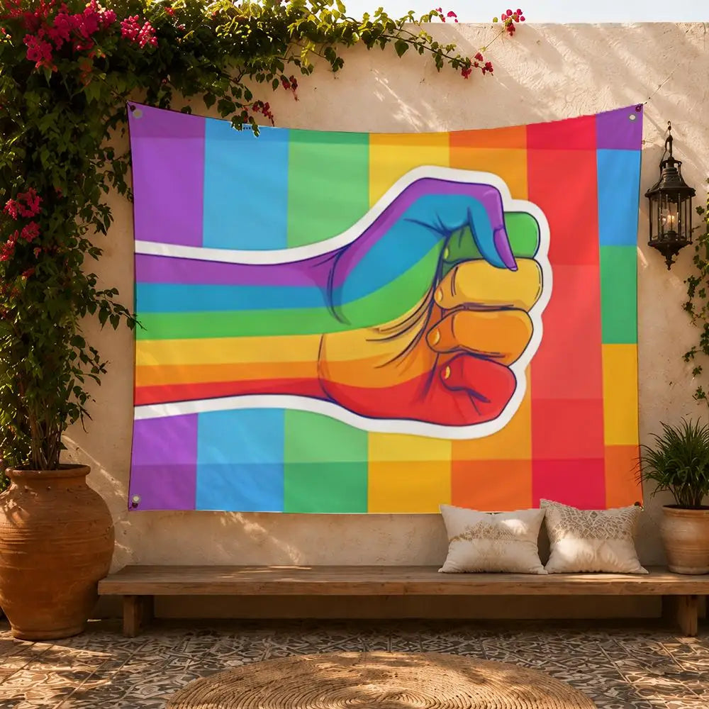 L-LGBT Gay Rainbow Pride Flags Home Yard & Garden Decor Banner - Indoor Outdoor Wall Hanging Flag