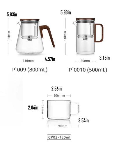 Bonston elegant cup insulation separation bubble teapot heat-resistant glass teapot simple filter tea cup 500ml