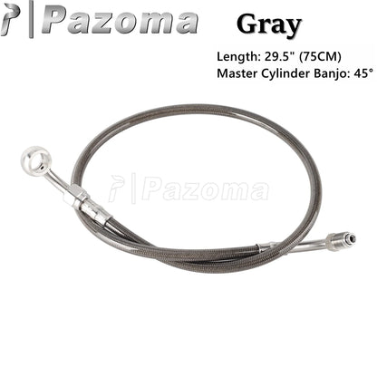 Motorcycle Hydraulic Banjo Braided Line Steel Brake Hose Cable For Harley Softail Slim Breakout Deluxe Street Bob Fat Boy 18-23