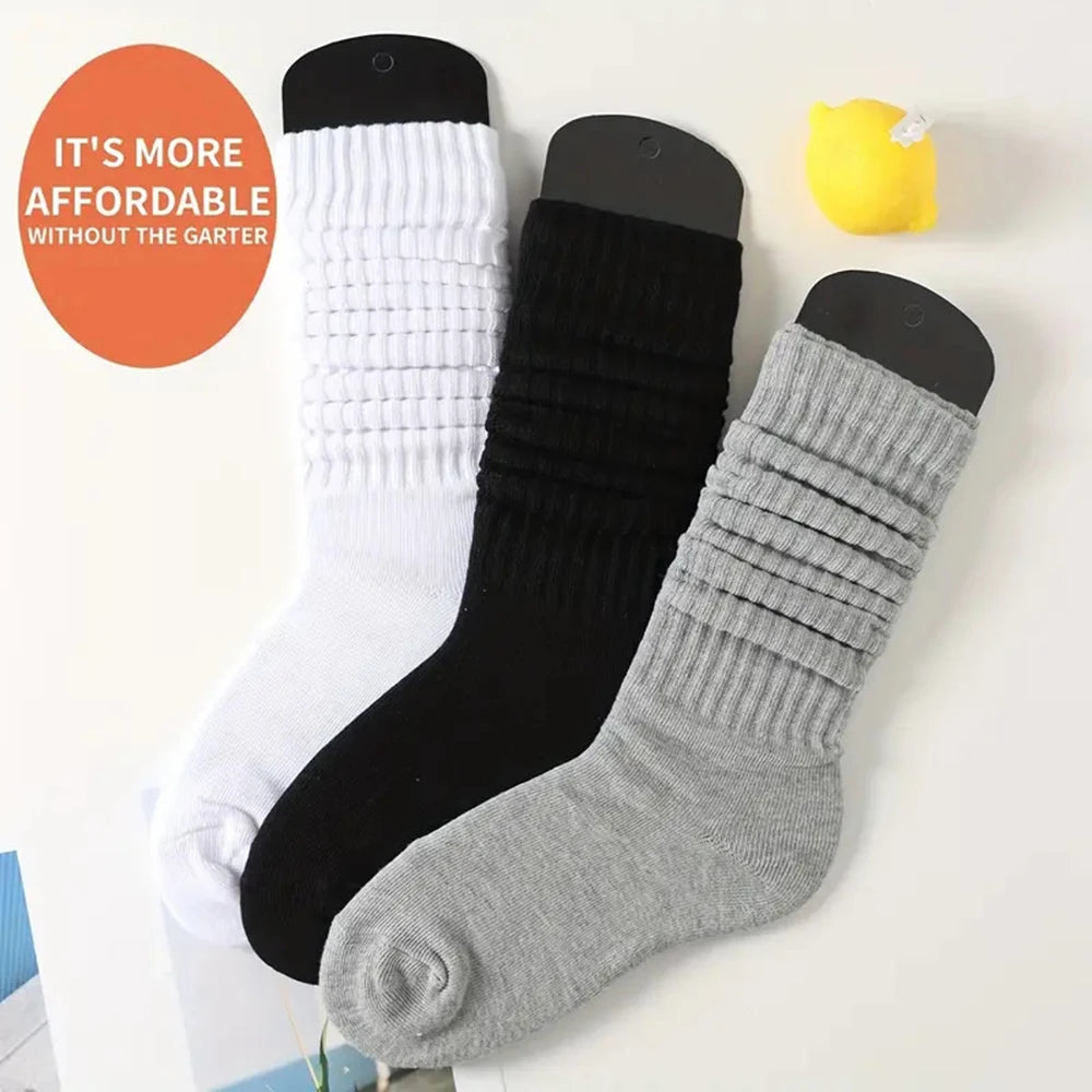 3/6 Pairs Pleated Mid Length Socks Women's Fashion Lolita Bubble Socks Comfort Non Pilling Autumn Versatile Girl Elephant Socks
