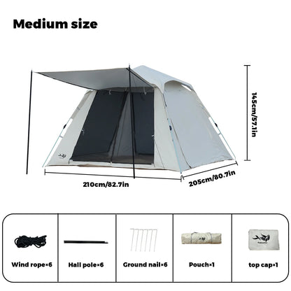 Foldable Portable Camping Tent Enhanced Ventilation Waterproof Wind & Rain Resistant With Storage Bag