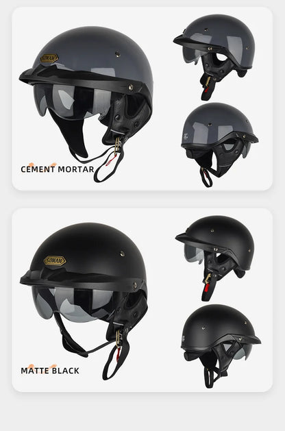 Summer Motorcycle Helmet S-XXXL Cascos Para Moto Retro Half Face Motorbike Riding Anti-UV Len Cool Style Chopper for Men Use