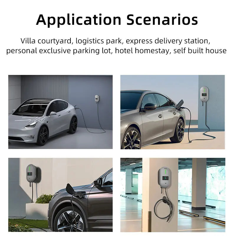 ROMADA EV Charging Station 32A Electric Vehicle Car Charger EVSE Wallbox Wallmount 7KW Type2 Cable IEC62196 Bluetoo APP Control