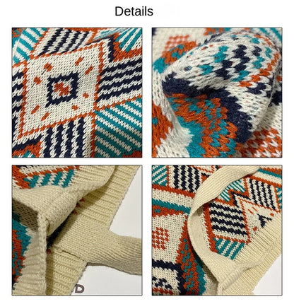 Lady Knitting Gypsy Bohemian Boho Chic Aztec Tote Bag Women Crochet Woolen Open Shopper Top-handle Bag 2022 Female Daily Handbag