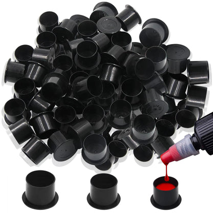 100/1000pcs Tattoo Ink Cups Caps Ink Holder 11mm 14mm 17mm Permanent Makeup Black Pigment Ink Caps Tattoo Accessories