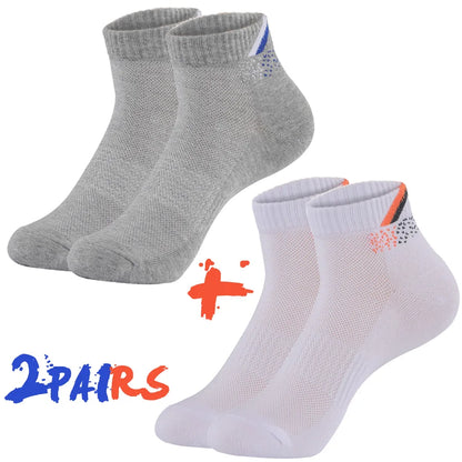 2 Pairs/Lot Running Socks Men Sport Outdoor Casual Cotton Red Stripes Compression Black Colorful Sock Male Gifts 21 Colors