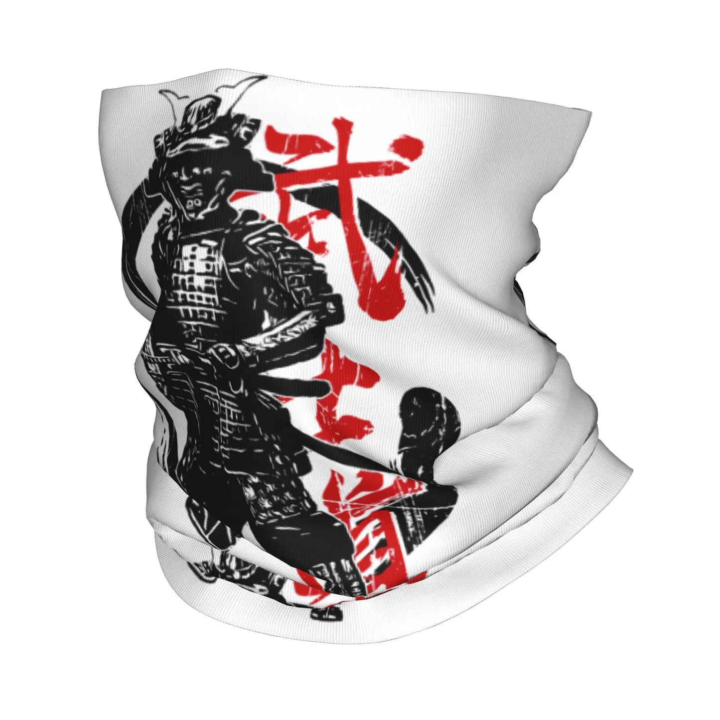 Custom Bushido Kanji Bandana Neck Gaiter for Ski Running Men Women Wrap Scarf Japanese Warrior Samurai Balaclava Warmer