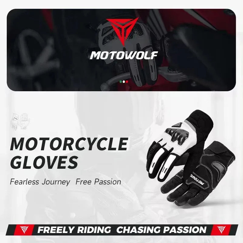 MOTOWOLF Motorcyclist Man Racing Sports Gloves Accessories Windproof Resistant All-Weather Motorcycle Gear Luvas for Men/Women