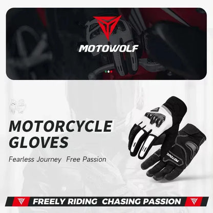 MOTOWOLF Motorcyclist Man Racing Sports Gloves Accessories Windproof Resistant All-Weather Motorcycle Gear Luvas for Men/Women