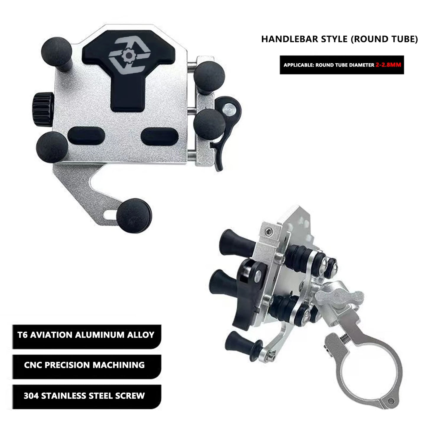 Motorcycle Phone Holder Universal Alloy Shock-Absorbing Motos Bicycle Handlebar Navigation Bracket 360° Rotary Adjustable Stand