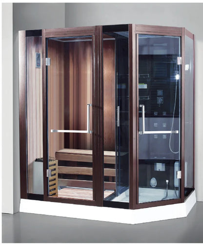Customization Modern Dry Wet Steam Shower Room Outdoor Sauna Cabin Combos Steam Shower Full Spectrum Far Infrared Sauna Bath Woo