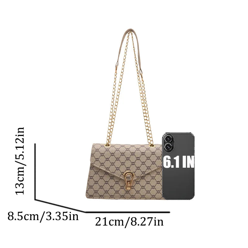 Women's Printed Crossbody Bag with Metal Lock - Fashion Shoulder Bag,Lightweight & Durable for Daily Use/Travel