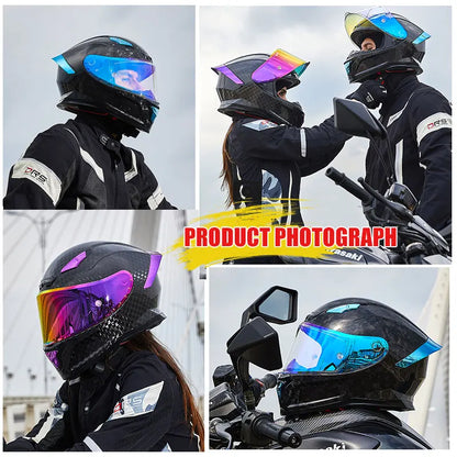 All-New Carbon Hybrid Retro High Quality Full Face Motorcycle Helmet Anti-Fog Visor Stabile Zero Glare Reduce Pressure Points