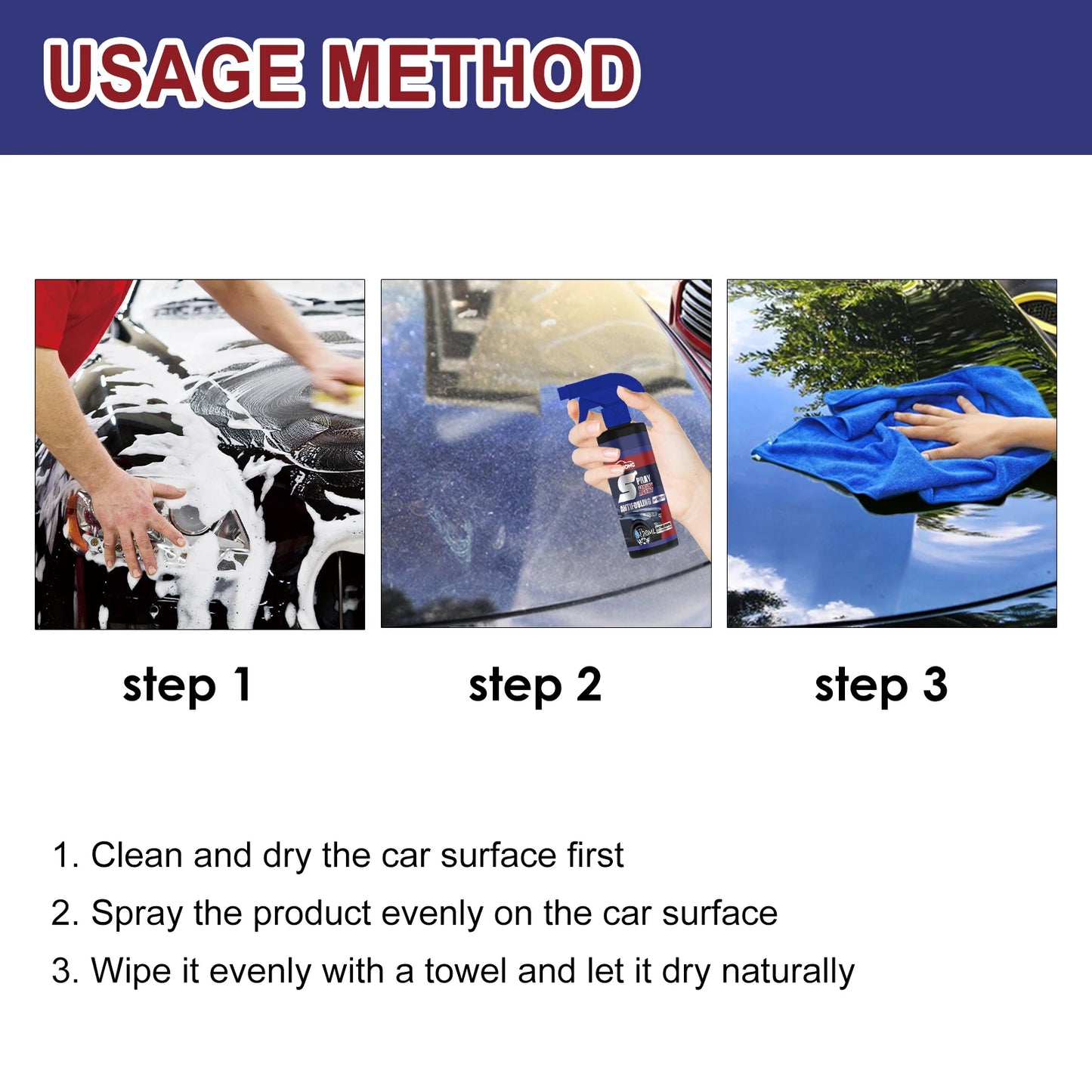 Car Nano Ceramic Coating Spray for Cars Hydrophobic Paint Sealant Restores Black Color & High Gloss Long Lasting Protection