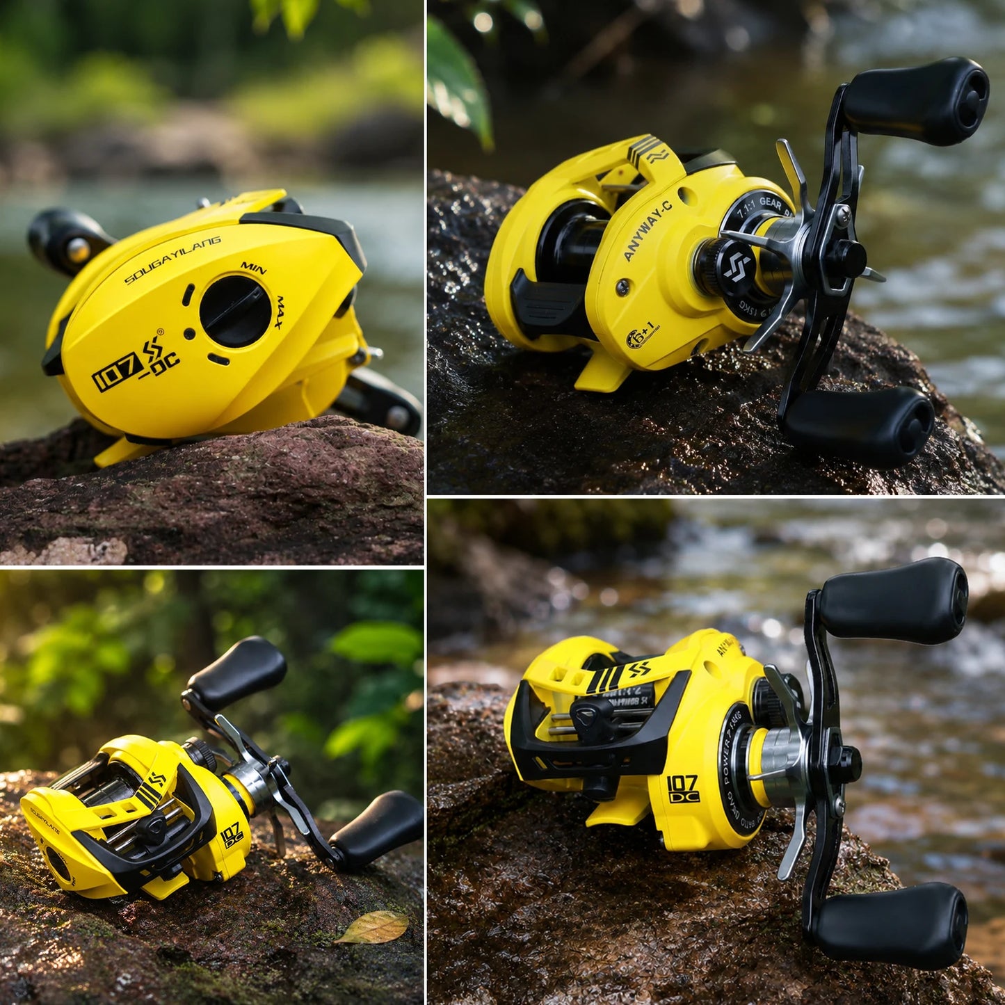 Sougayilang iDC Smart Brake Dropshot Baitcasting Reel 7.1:1 Gear Ratio Anti-Exploding Line Fishing Reel Max Drag 15kg Saltwater