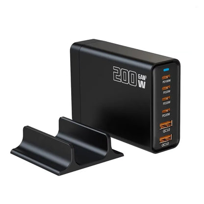200W Desktop USB C Quick Charger GaN PD Fast Chager 6 port Mobile Charging Adapter For Laptop iPhone 17 16 15 Samsung Xiaomi﻿﻿