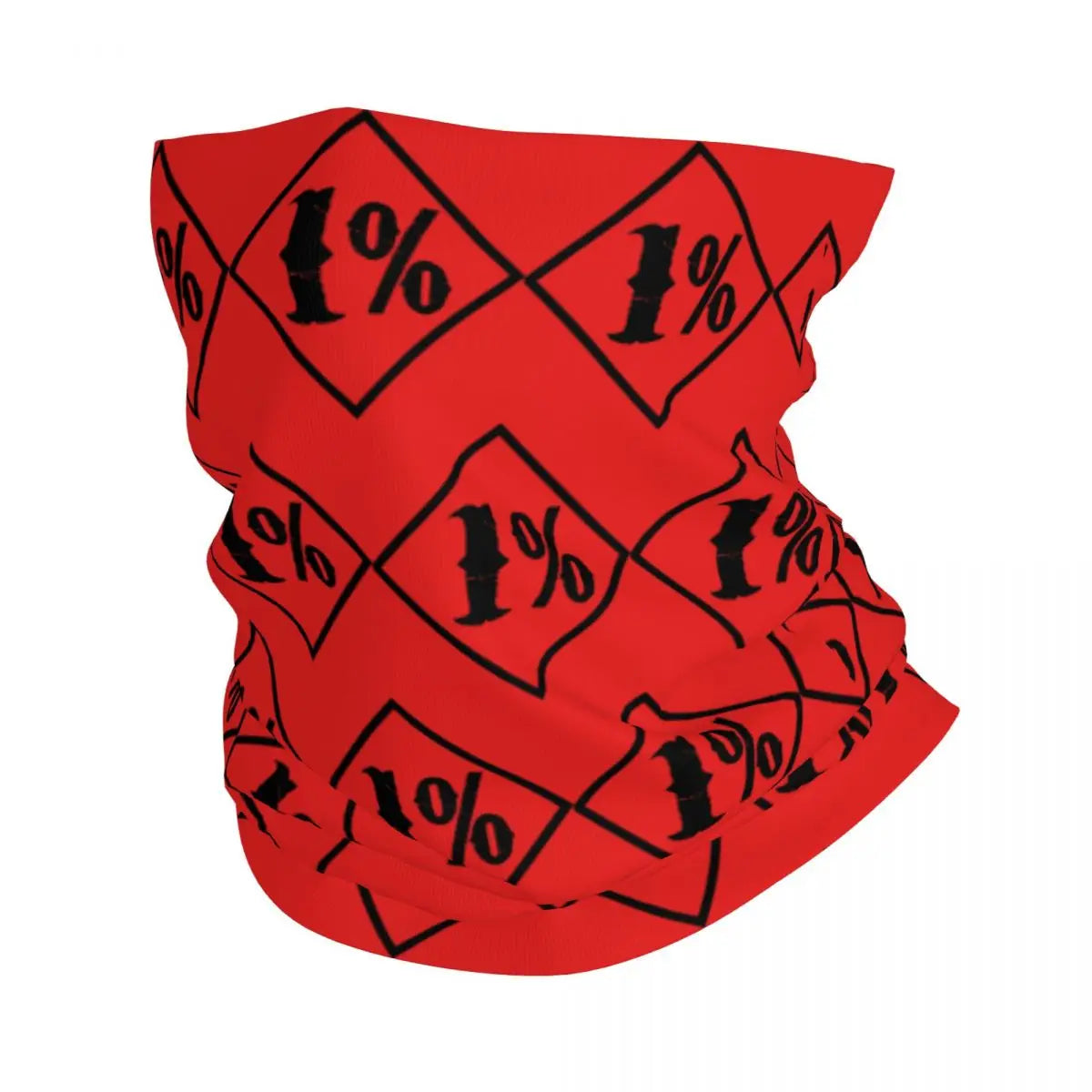 One Percenter 1% Bandana Neck Gaiter Printed Motorcycle Club Biker Wrap Scarf Multifunctional Headwear Outdoor Unisex Adult