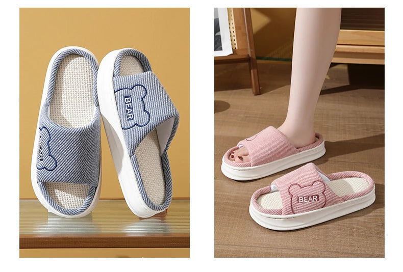 Platform Women's Slippers Flats Indoor Spring Summer Luxury Designer Shoes Girls Casual Soft Sole Cartoon Home Slides Elegant