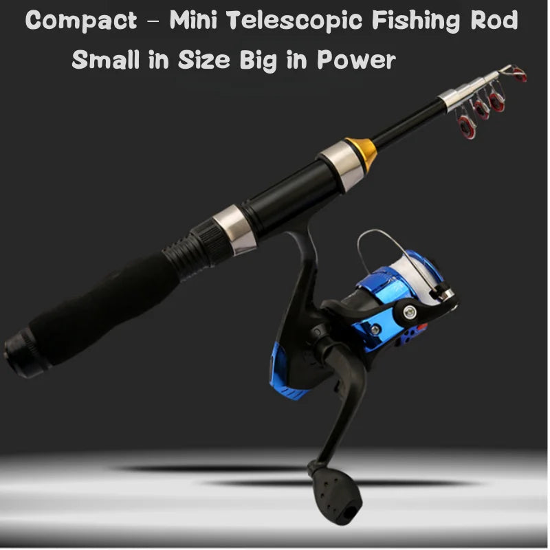 1.0-2.3M Ultra Short Small Sea Fishing Rod with Fishing Wheel Telescopic Ultra Short Cross Sectional Fiberglass Rod Set