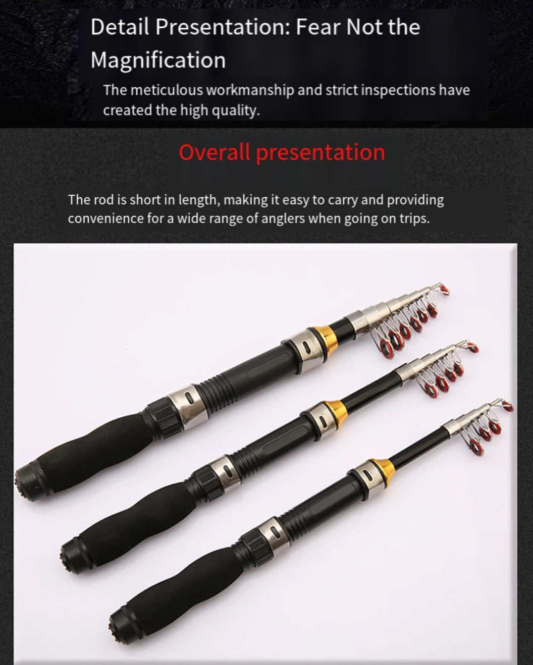 Mini Telescopic Sea Fishing Rod, Portable Spinning Rod 1.0-2.3m Ultra-Short Travel Rock Fishing Rod with Metal Spinning Reel
