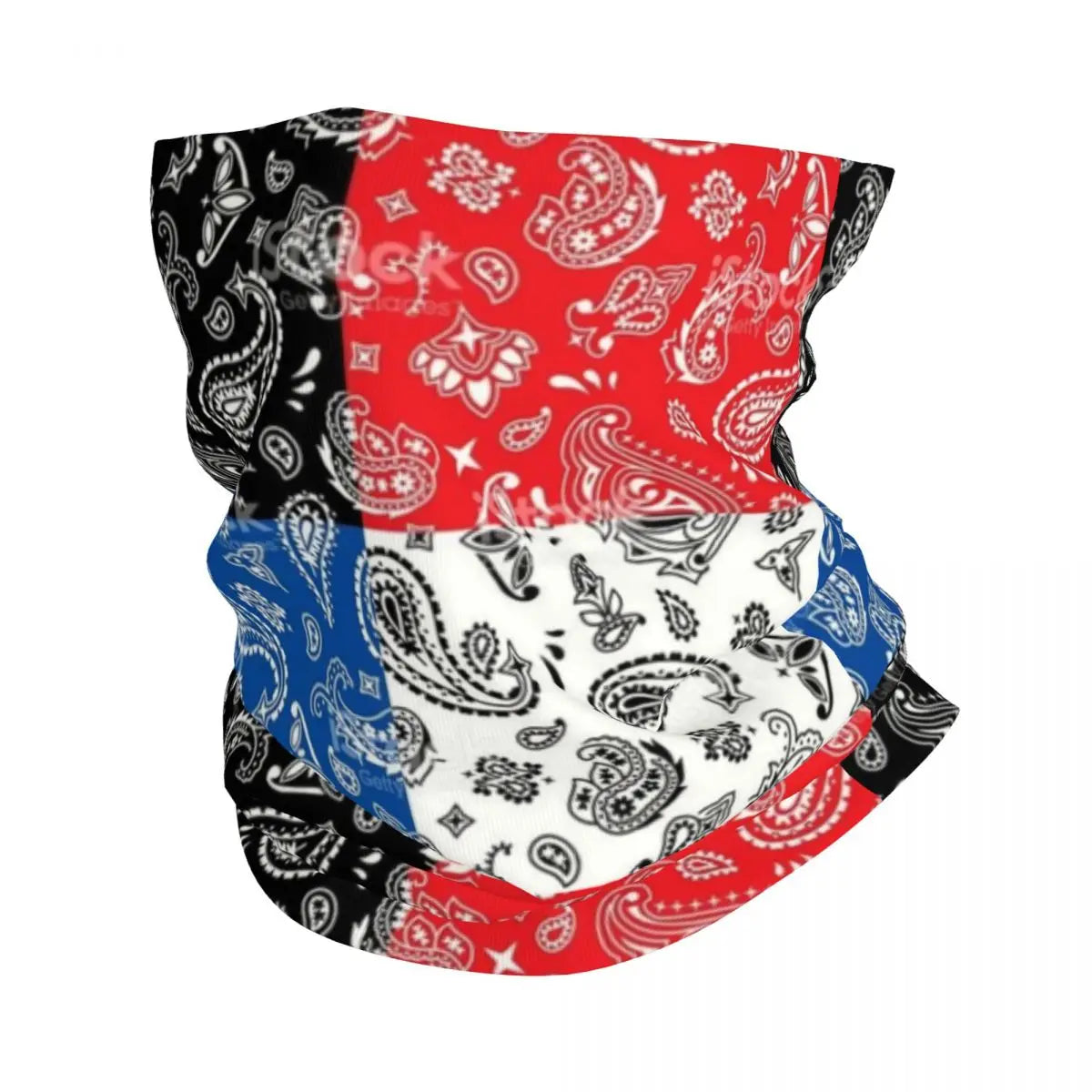 Custom Black Bandana Pattern Bandana Neck Gaiter for Hiking Cycling Women Men Wrap Scarf Paisley Style Headband Warmer
