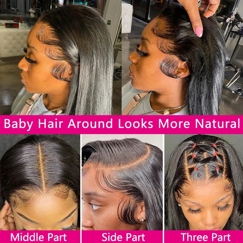 Straight 13x6 Lace Front Human Hair Wigs 360 Transparent Full Lace Wig 4x4 5x5 Lace Glueless Wigs For Black Women 30 40 Inches