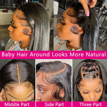 Straight 13x6 Lace Front Human Hair Wigs 360 Transparent Full Lace Wig 4x4 5x5 Lace Glueless Wigs For Black Women 30 40 Inches