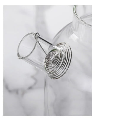 1/1.8L Transparent Glass Teapot with Bamboo Lid Heat-Resistant Glass Pitcher Thickened Glass Flower Tea pot Puer Kettle Office