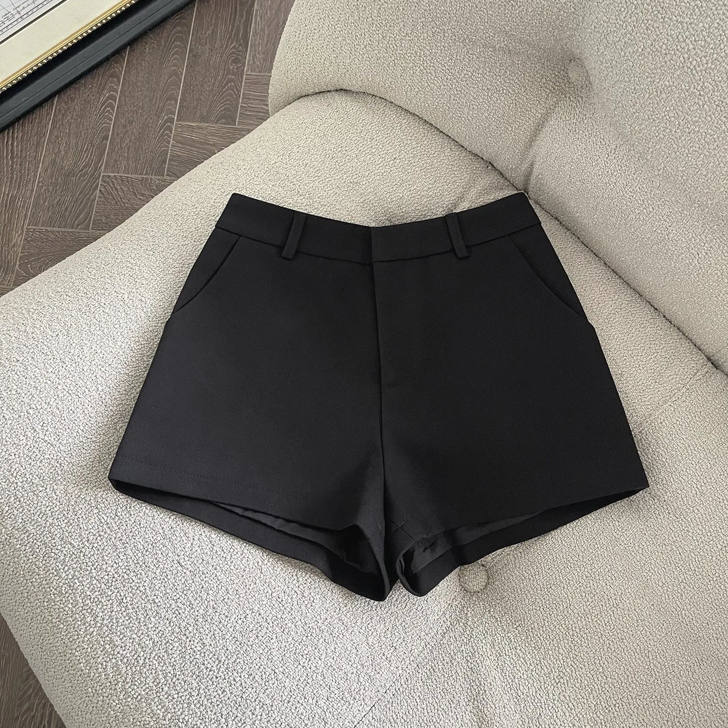 Elegant Solid A-Line Wide Leg Shorts Fashion Women 2025 New Summer High Waist Korean Pants Casual Office Lady Commute Outfits
