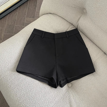 Elegant Solid A-Line Wide Leg Shorts Fashion Women 2025 New Summer High Waist Korean Pants Casual Office Lady Commute Outfits