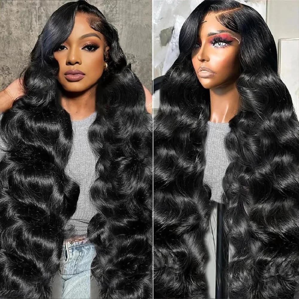 42 44 Inch 13x4 13x6 HD Transparent Body Wave Lace Frontal Wigs For Women 200 Density Preplucked 5x5 Closure Lace Wig Human Hair