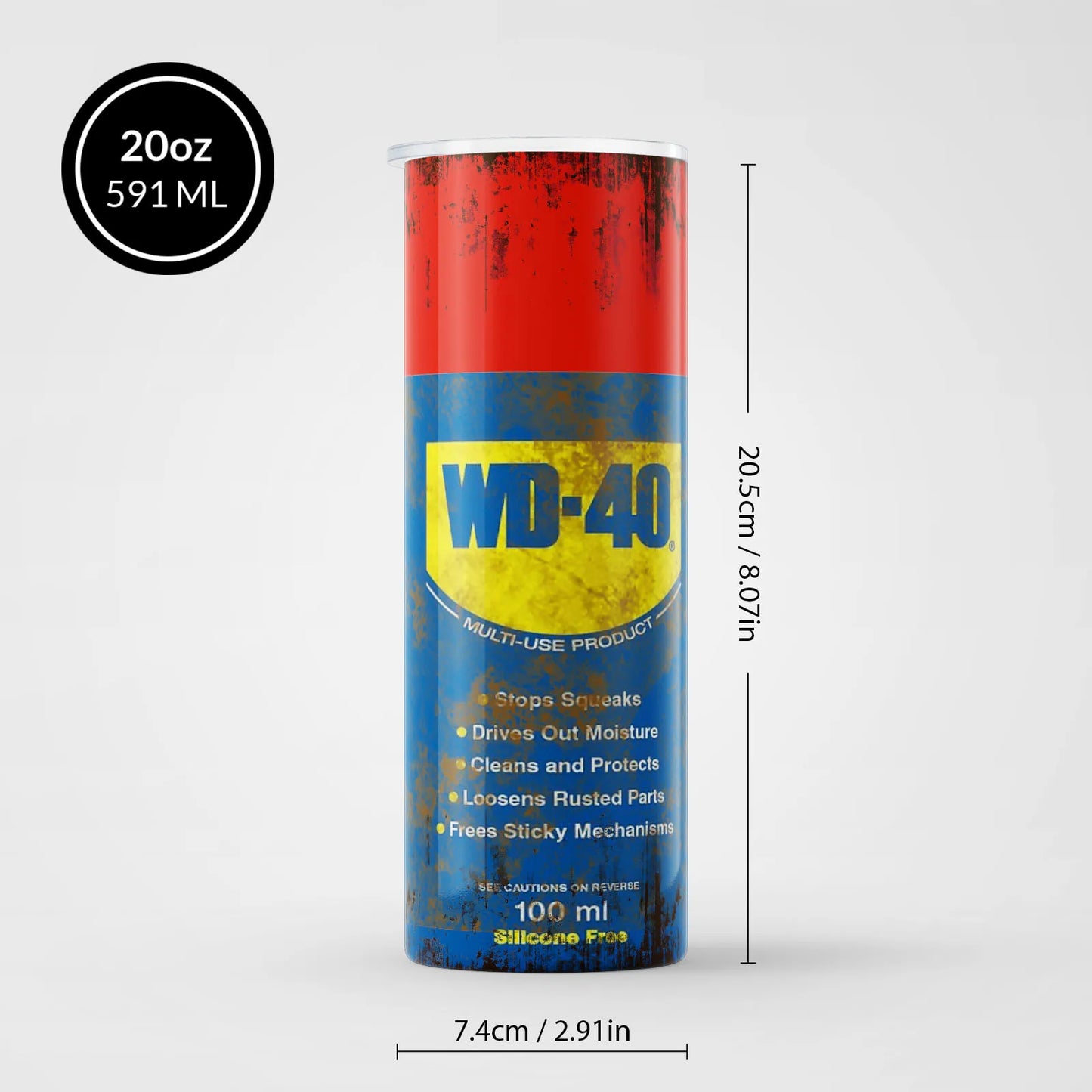 20Oz WD40 Mechanic Oil Stainless Steel Vacuum Double Wall Insulated Tumbler with Lid Cold Hot Drink Coffee Mug Engineer Gifts